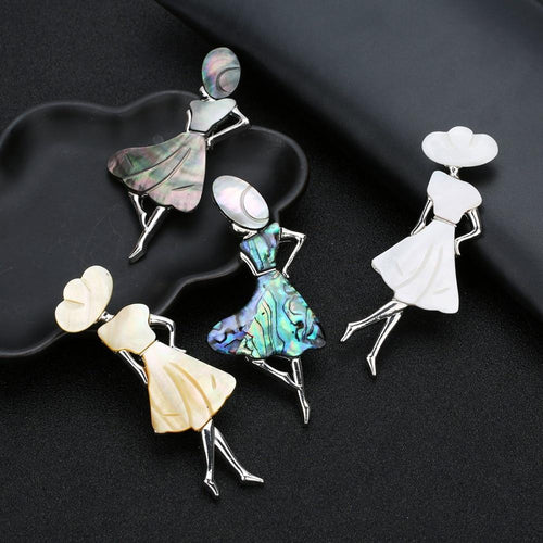 Girl Shape Shell Brooches