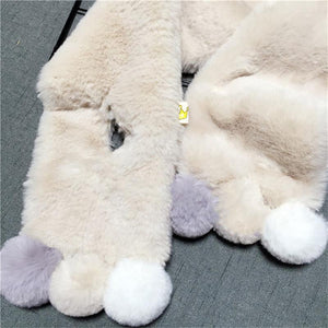 Cute Rabbit Fur Scarf