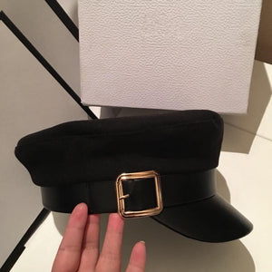 Wool Solid Visor Military Hat