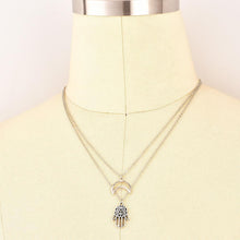 Load image into Gallery viewer, Silver Moon Palm Necklace