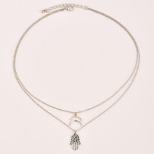 Load image into Gallery viewer, Silver Moon Palm Necklace