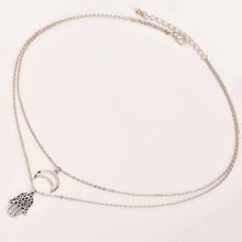 Load image into Gallery viewer, Silver Moon Palm Necklace