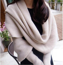 Load image into Gallery viewer, Sleeves Knitted Scarf Thick