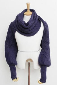 Sleeves Knitted Scarf Thick