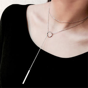 Round Circle Long Necklace