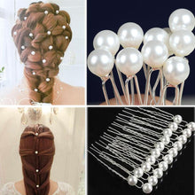 Load image into Gallery viewer, Single White Pearl Hairpins