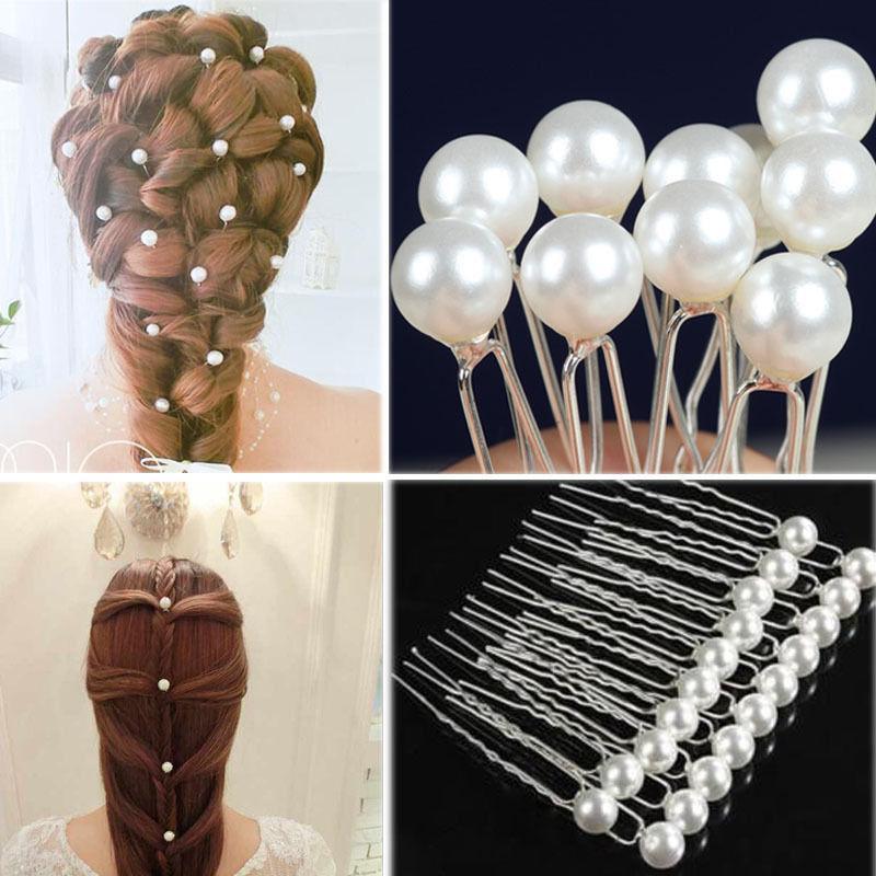 Single White Pearl Hairpins