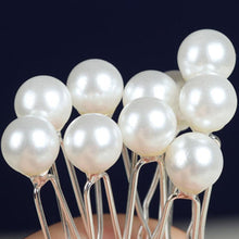 Load image into Gallery viewer, Single White Pearl Hairpins