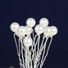 Load image into Gallery viewer, Single White Pearl Hairpins