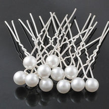 Load image into Gallery viewer, Single White Pearl Hairpins