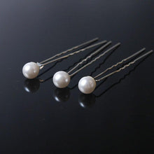 Load image into Gallery viewer, Single White Pearl Hairpins