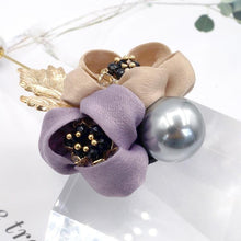 Load image into Gallery viewer, Ladies Cloth Pearl Fabric Brooch