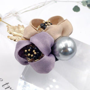 Ladies Cloth Pearl Fabric Brooch