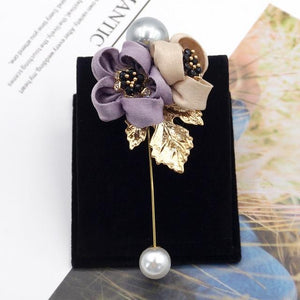 Ladies Cloth Pearl Fabric Brooch