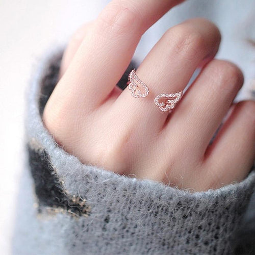 Adjustable Angel Wings Ring