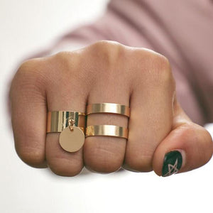 Boho Gold Color Ring Set