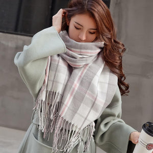 Female Wool Plaid Scarf