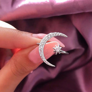 Cute Moon and Star Ring